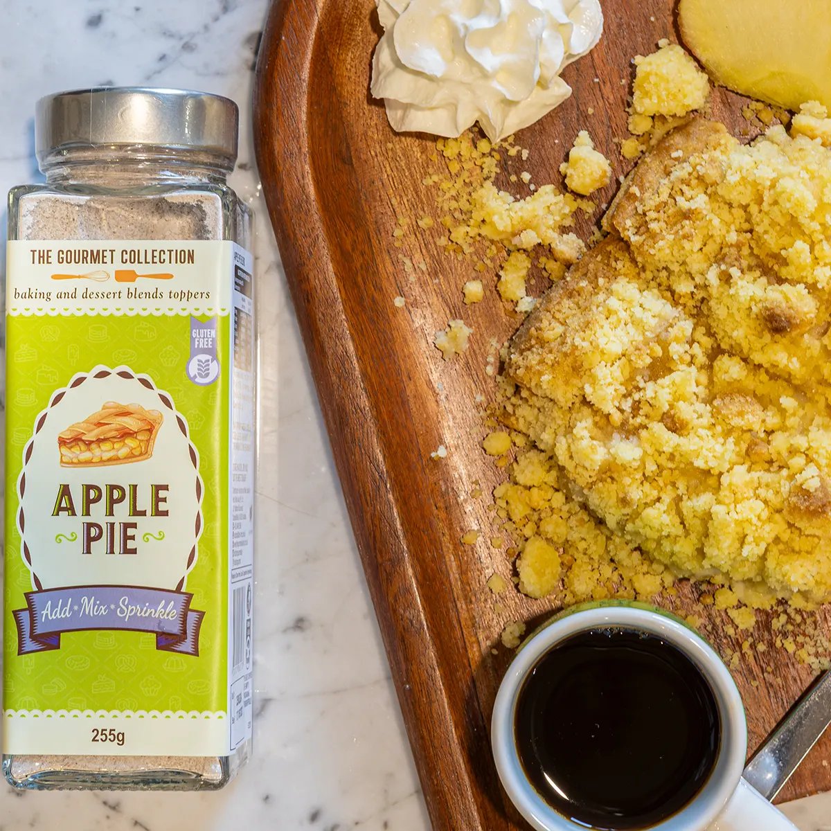 TGC Apple Pie with Apple Crumble Pie and Cream